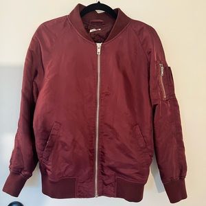 Urban Outfitters / Silence + Noise Maroon Bomber Jacket